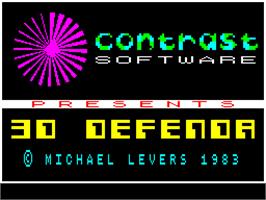 Title screen of 3D Defenda on the Sinclair ZX Spectrum.