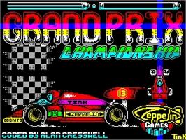 Title screen of 3D Grand Prix Championship on the Sinclair ZX Spectrum.