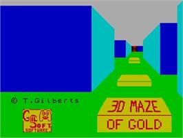 Title screen of 3D Maze of Gold on the Sinclair ZX Spectrum.