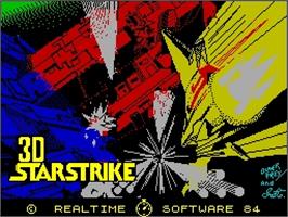 Title screen of 3D Starstrike on the Sinclair ZX Spectrum.