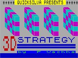 Title screen of 3D Strategy on the Sinclair ZX Spectrum.