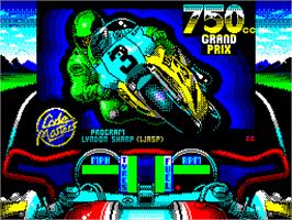 Title screen of 750cc Grand Prix on the Sinclair ZX Spectrum.