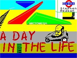 Title screen of A Day In the Life on the Sinclair ZX Spectrum.