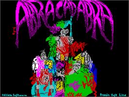 Title screen of Abracadabra on the Sinclair ZX Spectrum.