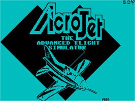 Title screen of Acrojet on the Sinclair ZX Spectrum.