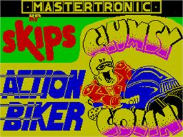 Title screen of Action Biker on the Sinclair ZX Spectrum.