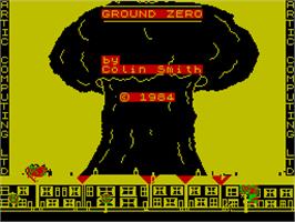 Title screen of Adventure G: Ground Zero on the Sinclair ZX Spectrum.
