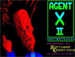Title screen of Agent X II: The Mad Prof's Back! on the Sinclair ZX Spectrum.