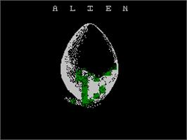 Title screen of Alien on the Sinclair ZX Spectrum.