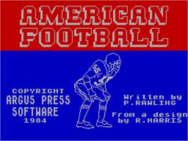 Title screen of American Football on the Sinclair ZX Spectrum.