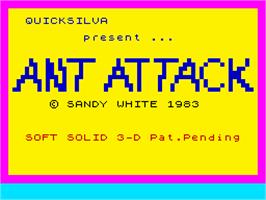 Title screen of Ant Attack on the Sinclair ZX Spectrum.