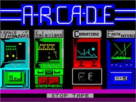 Title screen of Arcade Classics on the Sinclair ZX Spectrum.