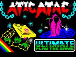 Title screen of Atic Atac on the Sinclair ZX Spectrum.