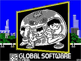 Title screen of Attack of the Killer Tomatoes on the Sinclair ZX Spectrum.