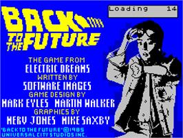 Title screen of Back to the Future on the Sinclair ZX Spectrum.