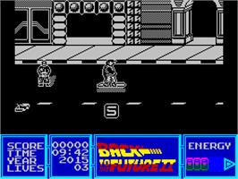 Title screen of Back to the Future Part II on the Sinclair ZX Spectrum.