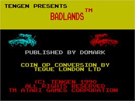 Title screen of Bad Dudes on the Sinclair ZX Spectrum.