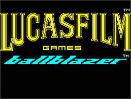 Title screen of Ballblazer on the Sinclair ZX Spectrum.