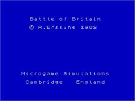 Title screen of Battle of Britain on the Sinclair ZX Spectrum.