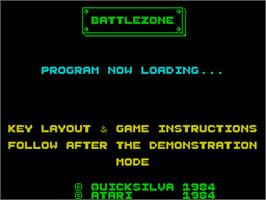 Title screen of Battlezone on the Sinclair ZX Spectrum.