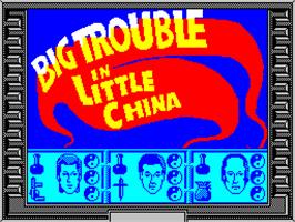 Title screen of Big Trouble in Little China on the Sinclair ZX Spectrum.