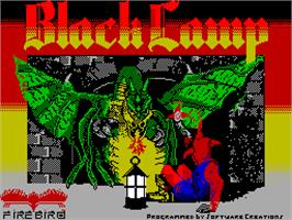 Title screen of Black Lamp on the Sinclair ZX Spectrum.