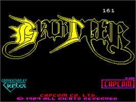 Title screen of Black Tiger on the Sinclair ZX Spectrum.