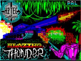 Title screen of Blazing Thunder on the Sinclair ZX Spectrum.