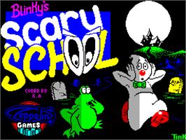 Title screen of Blinky's Scary School on the Sinclair ZX Spectrum.