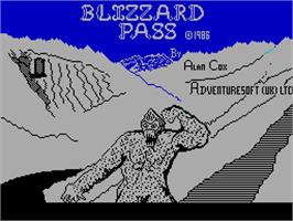Title screen of Blizzard Pass on the Sinclair ZX Spectrum.