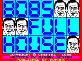 Title screen of Bob's Full House on the Sinclair ZX Spectrum.