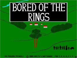 Title screen of Bored of the Rings on the Sinclair ZX Spectrum.