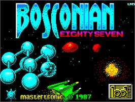 Title screen of Bosconian '87 on the Sinclair ZX Spectrum.