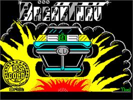 Title screen of Breakthru on the Sinclair ZX Spectrum.