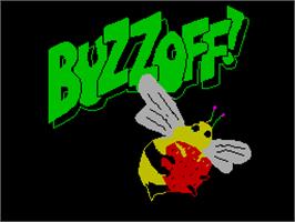 Title screen of Buzz Off! on the Sinclair ZX Spectrum.