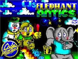 Title screen of CJ's Elephant Antics on the Sinclair ZX Spectrum.