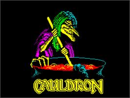Title screen of Cauldron on the Sinclair ZX Spectrum.
