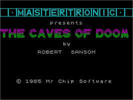 Title screen of Caves of Doom on the Sinclair ZX Spectrum.