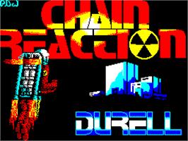 Title screen of Chain Reaction on the Sinclair ZX Spectrum.