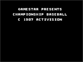 Title screen of Championship Baseball on the Sinclair ZX Spectrum.