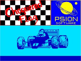 Title screen of Chequered Flag on the Sinclair ZX Spectrum.