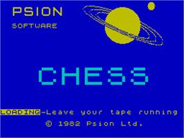 Title screen of Chess on the Sinclair ZX Spectrum.
