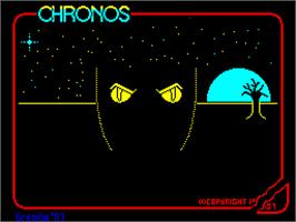 Title screen of Chronos: A Tapestry of Time on the Sinclair ZX Spectrum.