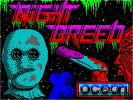 Title screen of Clive Barker's Nightbreed:  The Action Game on the Sinclair ZX Spectrum.