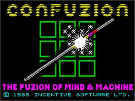 Title screen of Confuzion on the Sinclair ZX Spectrum.