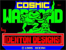 Title screen of Cosmic Wartoad on the Sinclair ZX Spectrum.