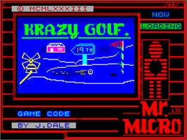 Title screen of Crazy Golf on the Sinclair ZX Spectrum.