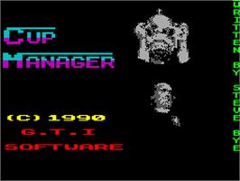 Title screen of Cup Manager on the Sinclair ZX Spectrum.