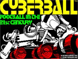 Title screen of Cyberball on the Sinclair ZX Spectrum.