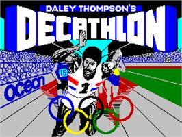 Title screen of Daley Thompson's Decathlon on the Sinclair ZX Spectrum.